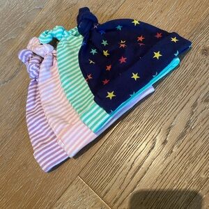 Colorful Star and Stripe Baby Beanie Set